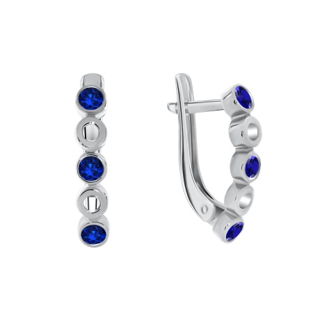 Серьги из серебра с наносапфиром 2340880246-82 от KRASNOE, металл Серебро, вставка Ситалл