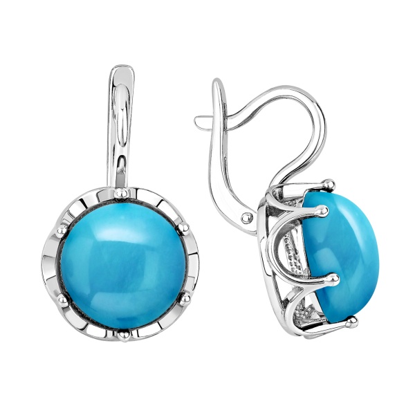 Серьги из серебра с бирюзой в ювелирном интернет-магазине