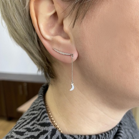 Серьги из серебра с фианитами