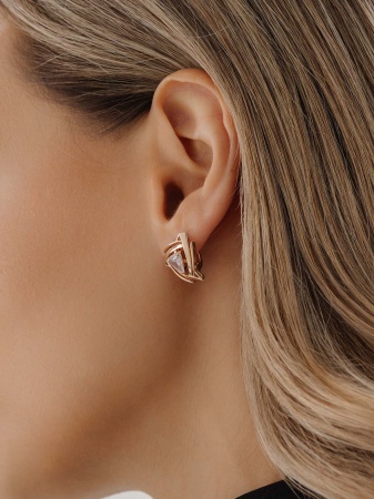 Серьги из серебра с фианитами со скидкой