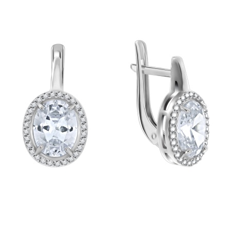 Серьги из серебра с фианитами 2340200282л от KRASNOE, металл Серебро, вставка Фианит