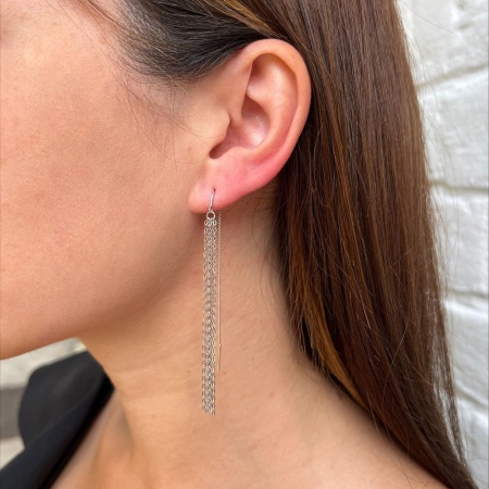 Серьги из серебра без вставок 2340404865 от KRASNOE, металл Серебро, вставка Без вставок