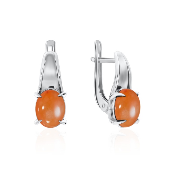 Серьги из серебра с халцедонами