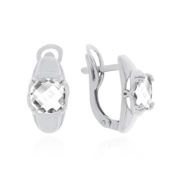 Серьги из серебра с хрусталём 2340521537 от KRASNOE, металл Серебро, вставка Горный хрусталь