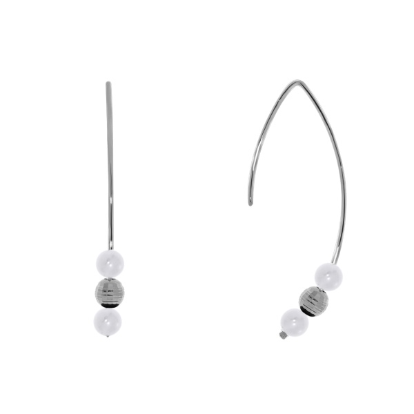 Серьги из серебра с жемчугами со скидкой