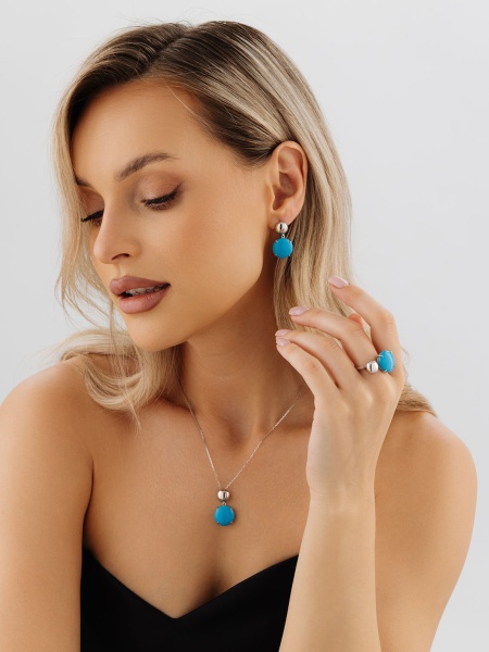 Серьги из серебра с бирюзой