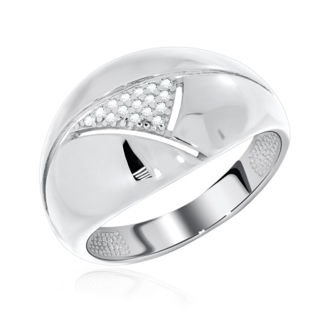 Кольцо из серебра с фианитами со скидкой