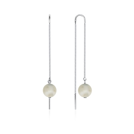 Серьги из серебра с жемчугом 2340240712-1 от KRASNOE, металл Серебро, вставка 