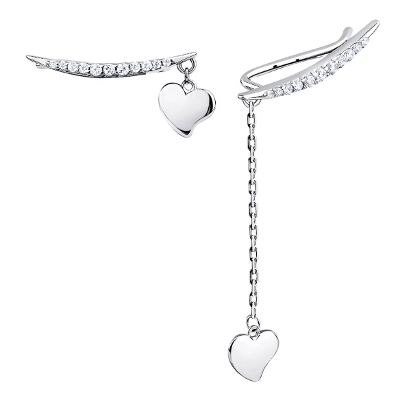 Серьги из серебра с фианитами 2340204903л-4-9 от KRASNOE, металл Серебро, вставка Фианит