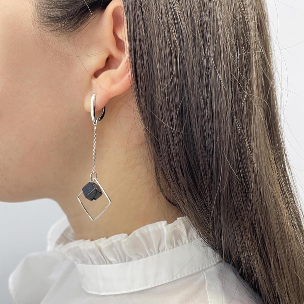 Серьги из серебра с авантюрином