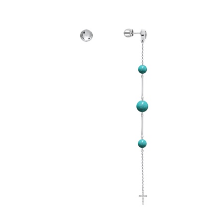 Пусеты из серебра с агатами и фианитами 2340651243л-77 от KRASNOE, металл Серебро, вставка Жад