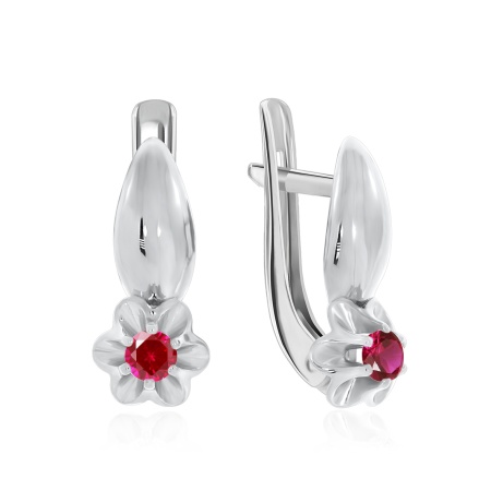 Серьги из серебра с корундом 2340160432-37 от KRASNOE, металл Серебро, вставка Корунд Натур.