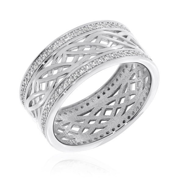 Купить кольцо из серебра с фианитами в интернет-магазине KRASNOE