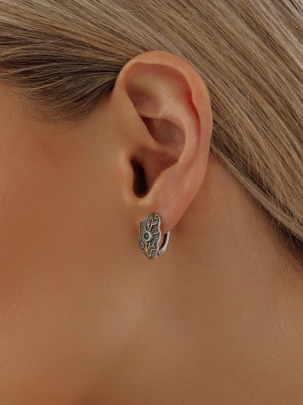 Серьги из серебра с агатом