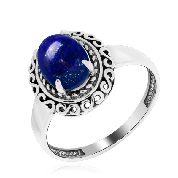 Купить кольцо из серебра с лазуритом в интернет-магазине KRASNOE
