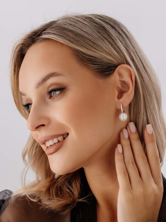 Серьги из серебра с жемчугом