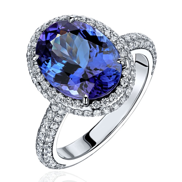 Кольцо из золота с танзанитом и бриллиантами