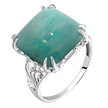 Купить кольцо из серебра с амазонитом в интернет-магазине KRASNOE