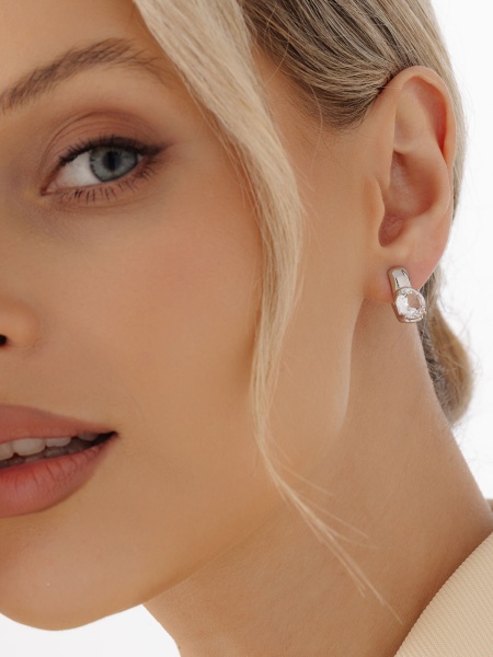 Серьги из серебра с хрусталём