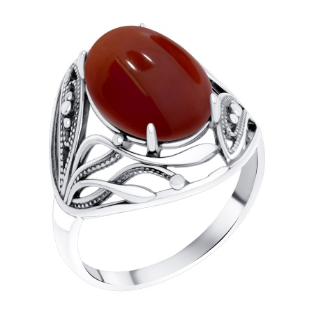 Купить кольцо из серебра с агатом в интернет-магазине KRASNOE