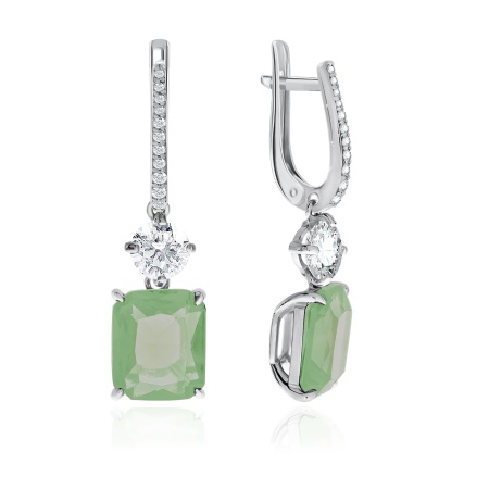 Серьги из серебра с фианитом со скидкой
