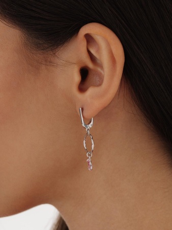 Серьги из серебра с фианитами 2340204754-30 от KRASNOE, металл Серебро, вставка Фианит