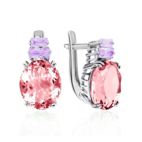 Серьги из серебра с фианитами