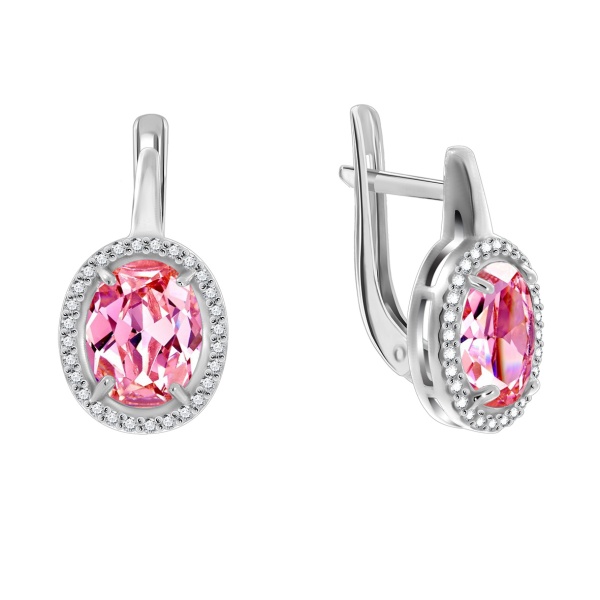 Серьги из серебра с фианитами со скидкой