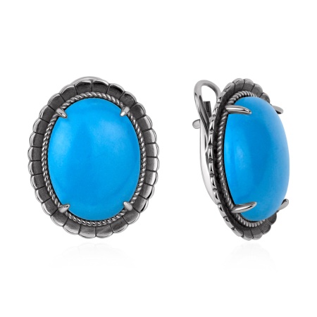 Серьги из серебра с бирюзой