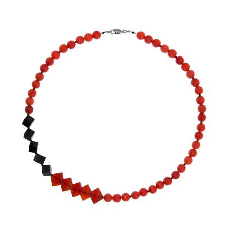 Бусы из серебра со шпинелью и агатами 8340656130-50-40