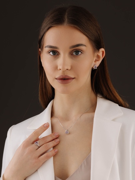 Серьги из серебра с аметистом