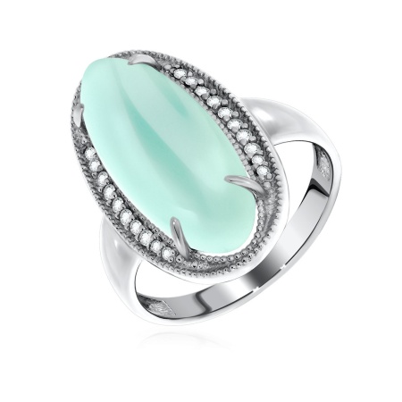 Купить кольцо из серебра с агатом и фианитами в интернет-магазине KRASNOE