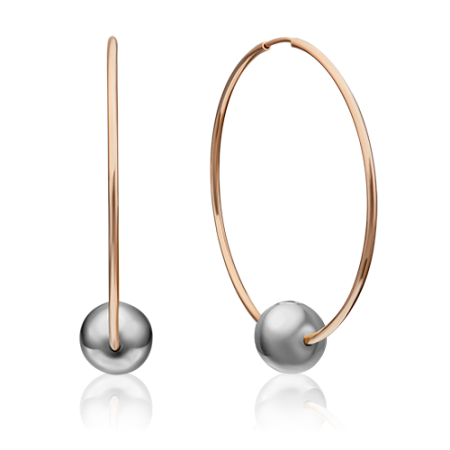 Серьги из золота без вставок 02-4388-00-000-1111-04 от KRASNOE, металл Золото, вставка Без вставок