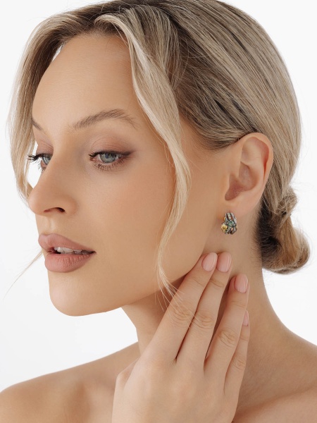 Серьги из серебра с фианитами