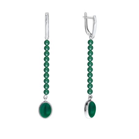 Серьги из серебра с агатами 2340390744-60 от KRASNOE, металл Серебро, вставка Агат