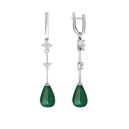 Серьги из серебра с агатами и фианитами 2340390737-60 от KRASNOE, металл Серебро, вставка Агат