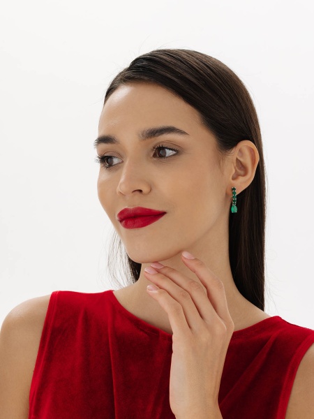 Серьги из серебра с агатами