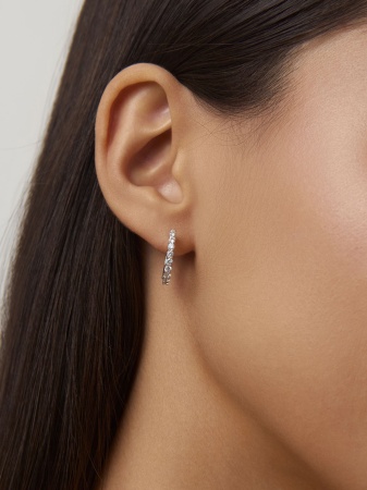 Серьги из серебра с фианитом