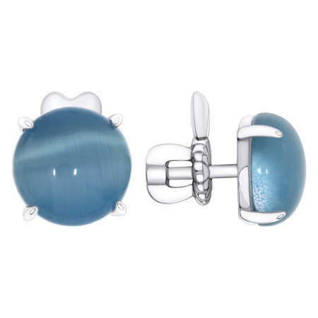 Пусеты из серебра с кошачим глазом 2340265946-70 от KRASNOE, металл Серебро, вставка Кошачий глаз