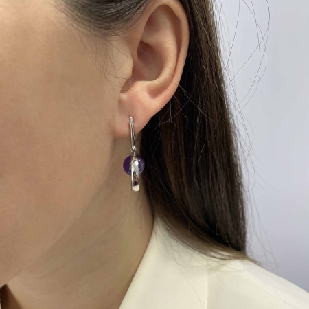 Серьги из серебра с аметист