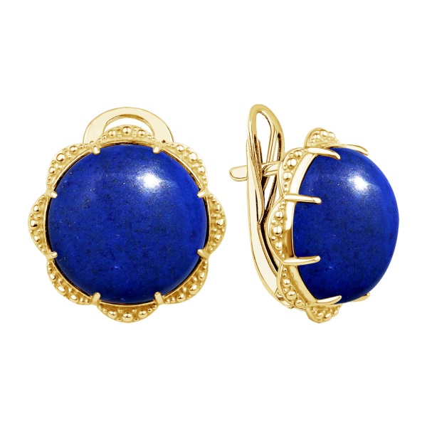 Серьги из серебра с лазуритами 2320475792 от KRASNOE, металл Серебро, вставка Лазурит