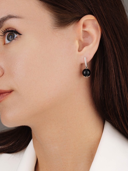 Серьги из серебра с агатами 2340390307-2-20 от KRASNOE, металл Серебро, вставка Агат ледяной