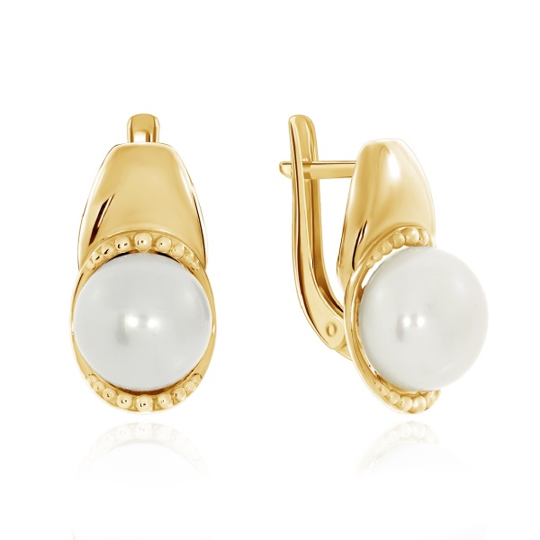 Серьги из серебра с жемчугами 2320050895-1 от KRASNOE, металл Серебро, вставка Жемчуг