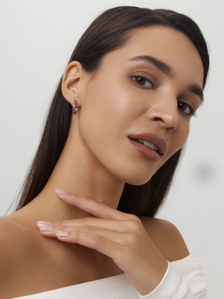 Серьги из серебра с аметист со скидкой Серьги из серебра с аметист со скидкой