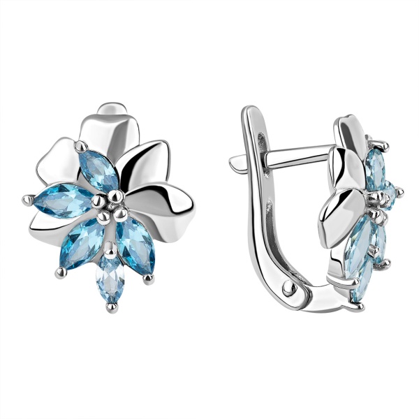 Серьги из серебра с топазом