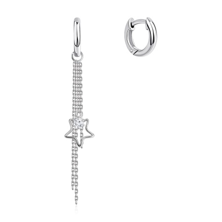 Серьги из серебра с фианитом
