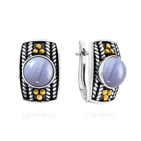 Серьги из серебра с агатами 2317391750-84 от KRASNOE, металл Серебро, вставка Агат
