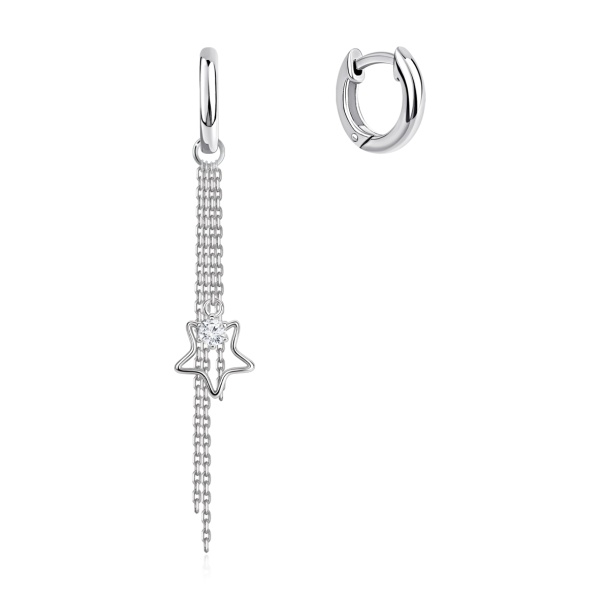 Серьги из серебра с фианитом
