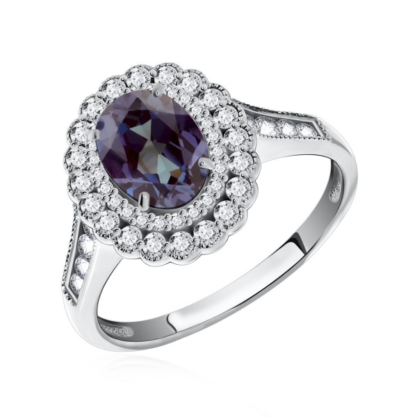 Купить кольцо из серебра с кварцем и фианитами в интернет-магазине KRASNOE