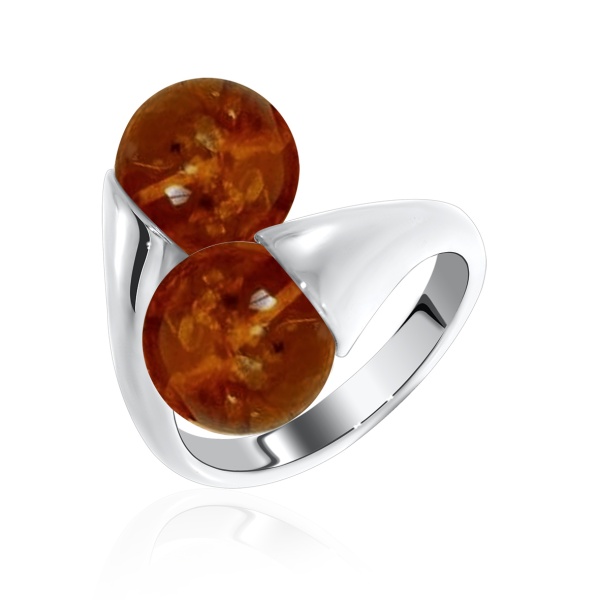 Купить кольцо из серебра с янтарём в интернет-магазине KRASNOE